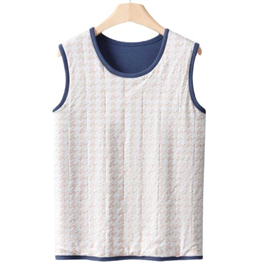 雀说【100%羊毛贴片】秋冬季保暖背心男防寒加绒加厚圆领打底上衣内衣AL2883 商品图4