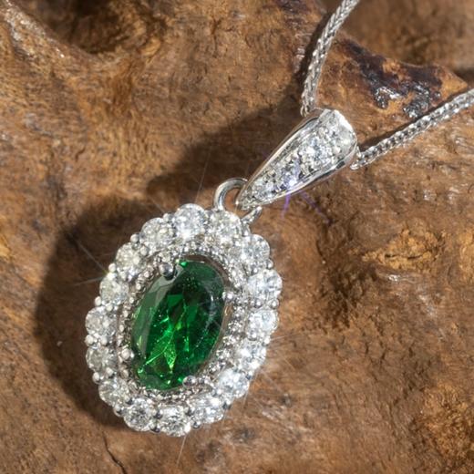 菜菜家萤火之光·沙弗莱项链|卡扎尼绿+高珠工艺+18k白金链，华贵又百搭 商品图1