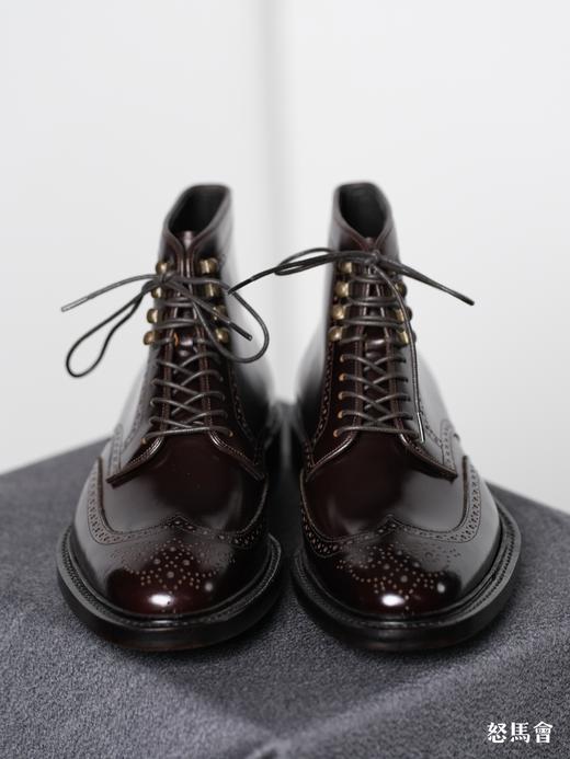 手工固特异西班牙仿马臀皮酒红色布洛克德比靴 商品图1