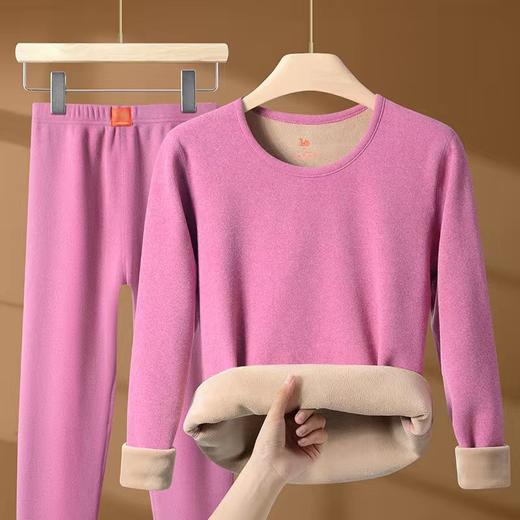 雀说【驼绒巨厚】秋冬季保暖内衣半高领男女套装加绒加厚防寒秋衣秋裤AL2308 商品图6