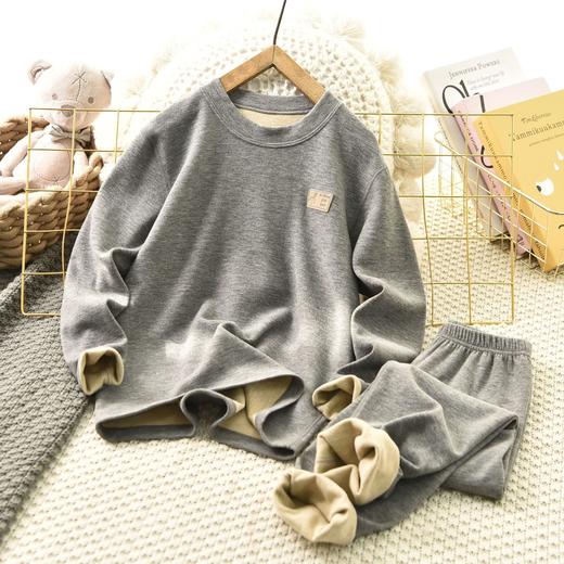 "雀说儿童蚕丝羊毛德绒保暖内衣套装冬季新款中大童保暖衣男童秋衣秋裤AL K2160" 商品图6