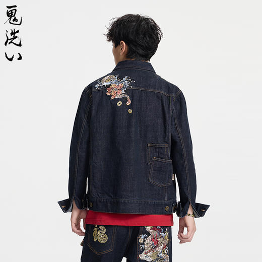 ONIARAI/鬼洗25春夏泥棒蓝福气莽莽绣花牛仔男式休闲夹克 N340210 商品图2