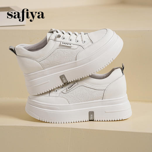 Safiya/索菲娅2025春新款轻便休闲增高厚底运动小白鞋 SFD1112018 商品图6