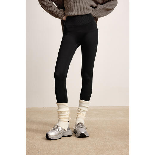 【商场同款】诗凡黎高腰显瘦弹力小脚裤2024冬新款长裤3FA252431R 商品图3