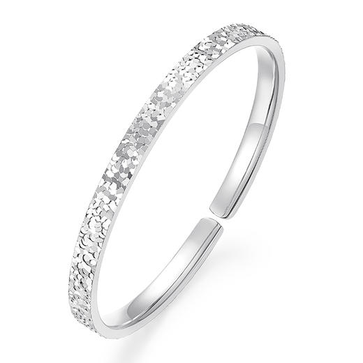 卡蒂罗/KADER 碎碎冰满天星 新中式轻奢大牌小众简约高级感闪亮实心银镯子 岁岁平安年轻款流金岁月 商品图2