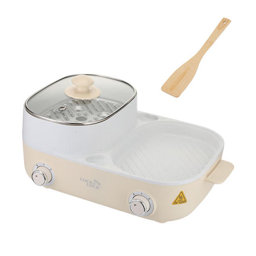 乐扣乐扣烤涮一体两用锅烤肉火锅一体家用涮烤烤肉锅一体多功能锅电烤炉烤串烤肉电烤盘电烧烤炉EJP1627WHT 白色 2L EJP1627WHT 商品图2