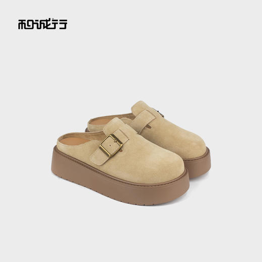 和诚行 2025春季新款复古百搭勃肯鞋厚底舒适外穿女半包拖鞋0820296 商品图4