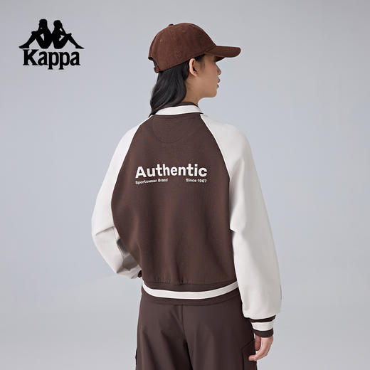 Kappa卡帕背靠背2025新款运动外套女款复古针织开衫上衣休闲夹克K0F22WK81 商品图4