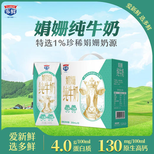 【3箱装】多鲜娟姗纯牛奶礼盒装200ml*10盒*3箱 商品图1