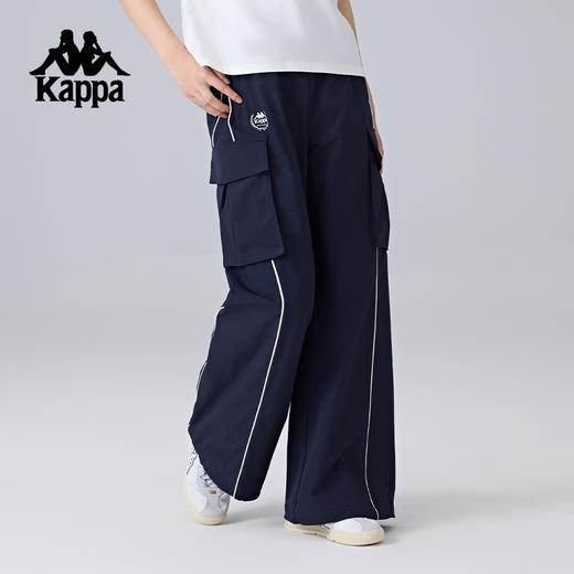 Kappa卡帕背靠背2025新款运动长裤女宽松美式裤子休闲直筒工装裤K0F22AY01 商品图0