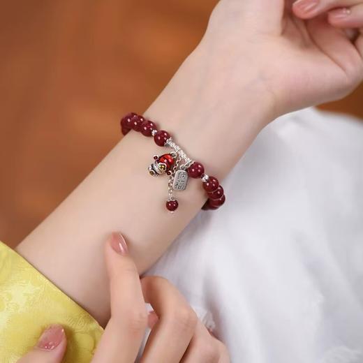 迎新春小财神999纯银小财神朱砂手链 男女款2025蛇年礼物朱砂手串 商品图2