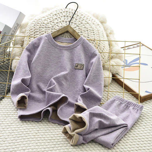 "雀说儿童蚕丝羊毛德绒保暖内衣套装冬季新款中大童保暖衣男童秋衣秋裤AL K2160" 商品图9