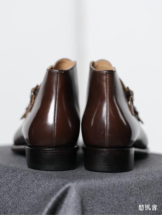 手工固特异法国小牛皮咖啡色双扣孟克靴 商品图4