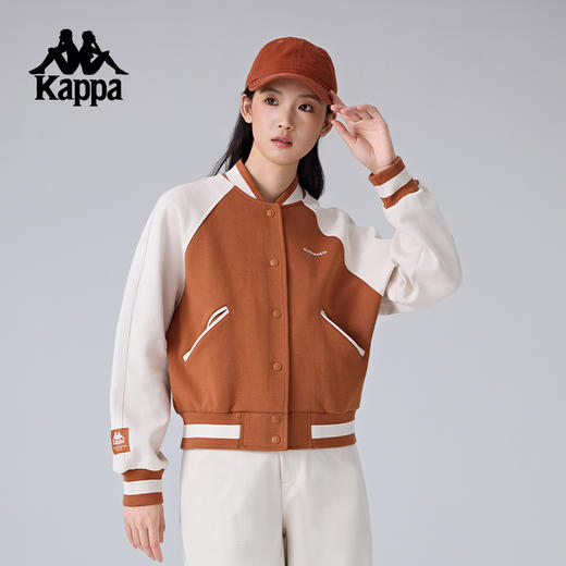 Kappa卡帕背靠背2025新款运动外套女款复古针织开衫上衣休闲夹克K0F22WK81 商品图3