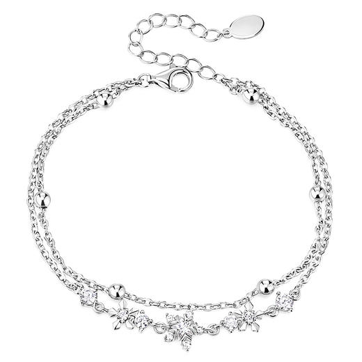 卡蒂罗/KADER 星光双链 满钻星芒与雪轻奢爆闪设计可调节拼接链 璀璨繁华灵动光芒雪绒花配饰 商品图1