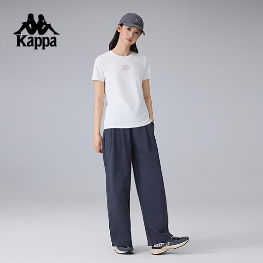 Kappa卡帕背靠背新款运动长裤女款复古针织直筒裤休闲裤宽松裤子K0F22AK62 商品图4