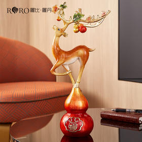 【彼达思】罗比罗丹 福禄呈祥 梅花鹿摆件