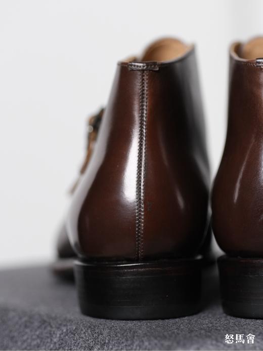 手工固特异法国小牛皮咖啡色双扣孟克靴 商品图6