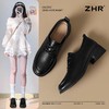 ZHR则则头层牛皮真皮粗跟高跟单鞋乐福鞋2025新款百搭时尚小皮鞋 商品缩略图0