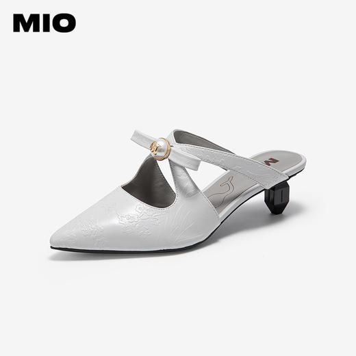 MIO米奥多宝珠珠尖头时装半凉鞋欧美风女凉鞋M252250801 商品图0