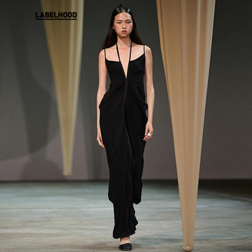 【OUDE WAAG】蕾虎设计感垂坠挂脖礼服裙休闲连衣裙 商品图2