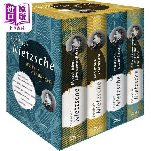 预售 【中商原版】【德文版】德国哲学尼采作品集4卷套盒 查拉斯图拉如是说 超越善恶 德文原版 Friedrich Nietzsche 商品图1
