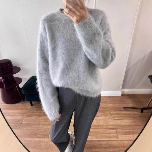 2024T家新款羊驼毛毛衣！拉绒工艺朦胧氛围感毛茸茸手感舒适拉毛毛衣！ 商品图2