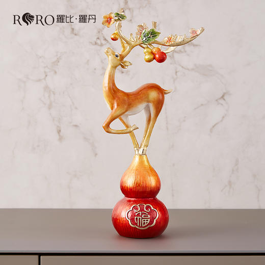 【彼达思】罗比罗丹 福禄呈祥 梅花鹿摆件 商品图1