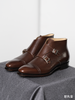 手工固特异法国小牛皮咖啡色双扣孟克靴 商品缩略图0