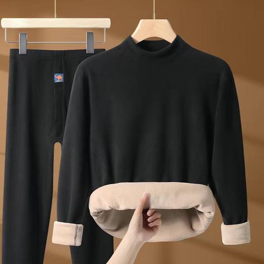 雀说【驼绒巨厚】秋冬季保暖内衣半高领男女套装加绒加厚防寒秋衣秋裤AL2308 商品图1