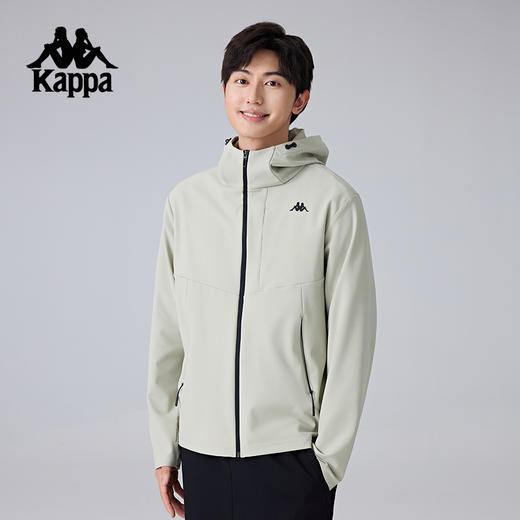 Kappa卡帕背靠背运动外套男2025新款休闲连帽夹克针织开衫上衣潮K0F12MK41 商品图1
