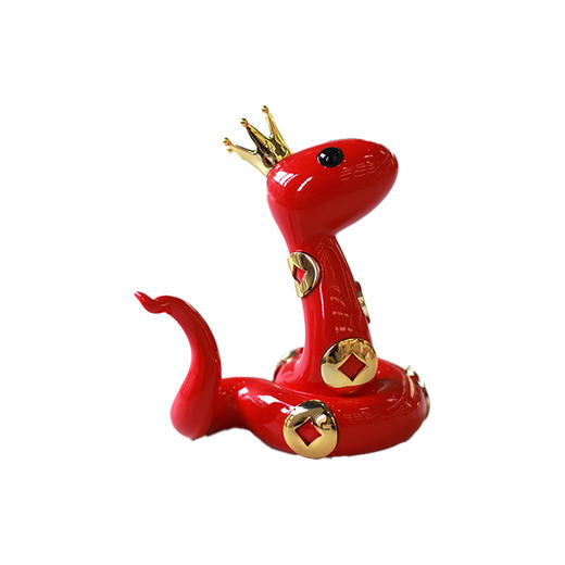 RODEO ART 蛇玲珑 皇冠版 红色12cm 送人送朋友客厅卧室玄关摆件生日礼物蛇年 商品图0