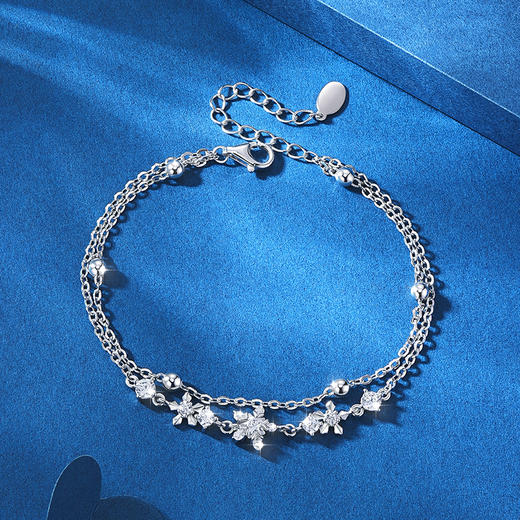 卡蒂罗/KADER 星光双链 满钻星芒与雪轻奢爆闪设计可调节拼接链 璀璨繁华灵动光芒雪绒花配饰 商品图6