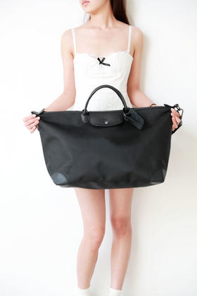 问了一万次的！！45L大容量旅行包，牛皮+帆布手提单肩包C010758