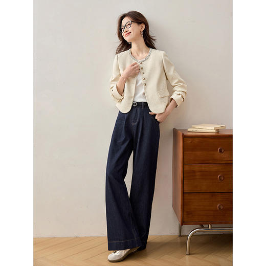 【年货节】熙世界重工珠片圆领小香风外套高级感气质短款上衣2025春秋新款 商品图4