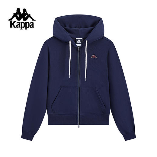 Kappa卡帕背靠背运动外套女2025新款纯棉连帽夹克针织开衫上衣潮K0F22MK30 商品图0
