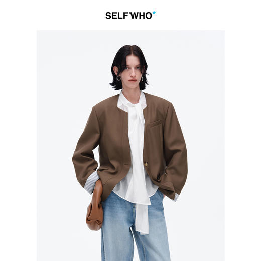 SELFWHO莱赛尔醋酸天丝法式飘带半透衬衫女2025春季宽松白色衬衣 商品图2