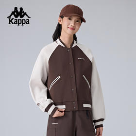 Kappa卡帕背靠背2025新款运动外套女款复古针织开衫上衣休闲夹克K0F22WK81