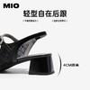 MIO米奥复古闪钻圆头时装凉鞋甜美可爱风舒适半凉鞋M252250707 商品缩略图4