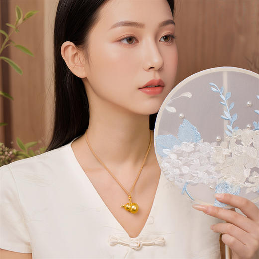 【热卖臻品】典粹葫芦吊坠 足金古法金葫芦黄金福禄挂坠男女情侣款【按克计价黄金1】MEMORA诗普琳GP289301 商品图1