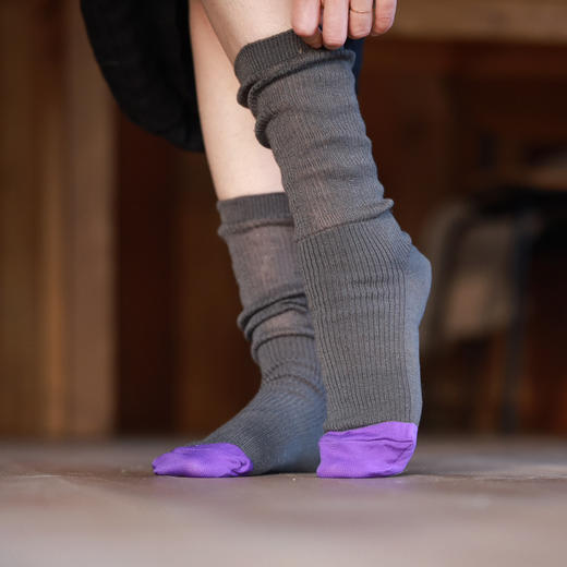 三色亚麻堆堆袜 商品图2