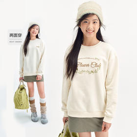 笛莎Deesha青少年女童卫衣2025春季女童字母刺绣双面穿卫衣