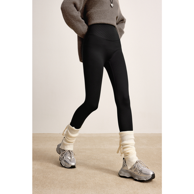 【商场同款】诗凡黎高腰显瘦弹力小脚裤2024冬新款长裤3FA252431R