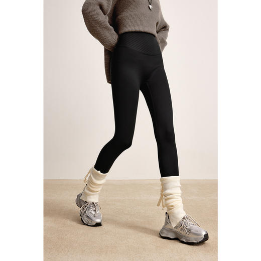 【商场同款】诗凡黎高腰显瘦弹力小脚裤2024冬新款长裤3FA252431R 商品图0