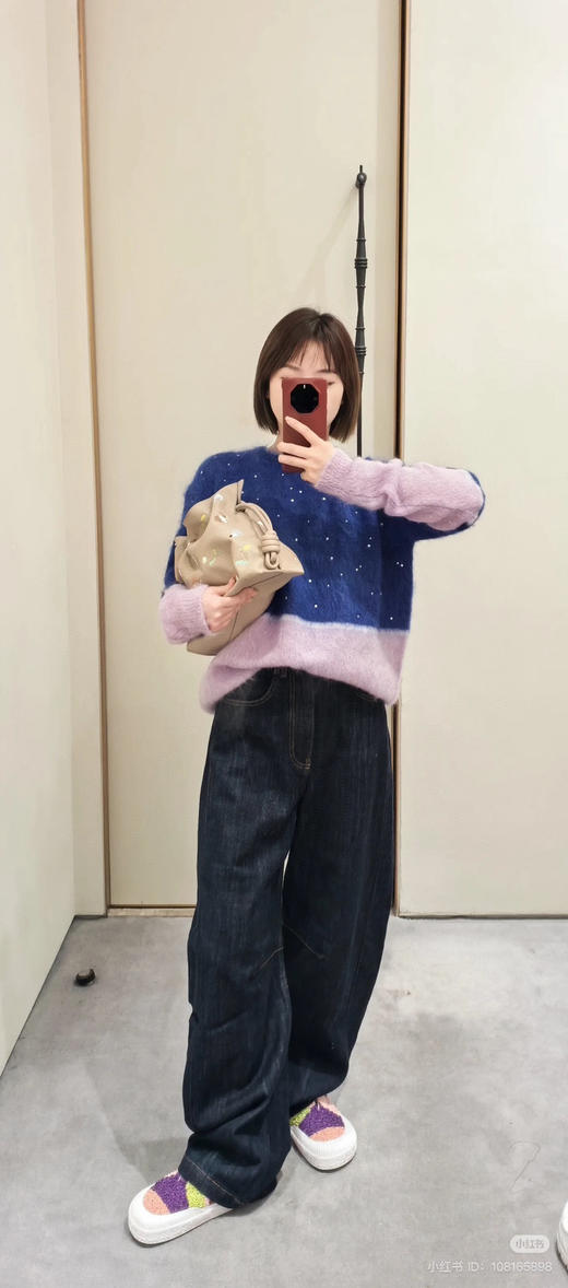 17-1 现货发 渠道圆正 lew 25早春 激光烧花 弯月镰刀牛仔裤 气球廓形牛仔裤 显腰细 商品图3