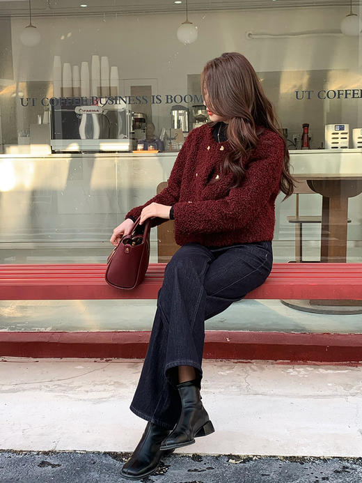 【百图lulu定制】【贺岁羊羔毛外套】仿羊羔毛 麂皮内里 复古喜庆 温暖可人 短外套 商品图3