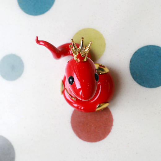 RODEO ART 蛇玲珑 皇冠版 红色12cm 送人送朋友客厅卧室玄关摆件生日礼物蛇年 商品图3