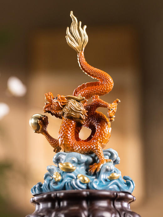 朱炳仁铜 财运兴龙腾飞版龙年摆件桌面办公室家居装饰开业礼品 商品图3