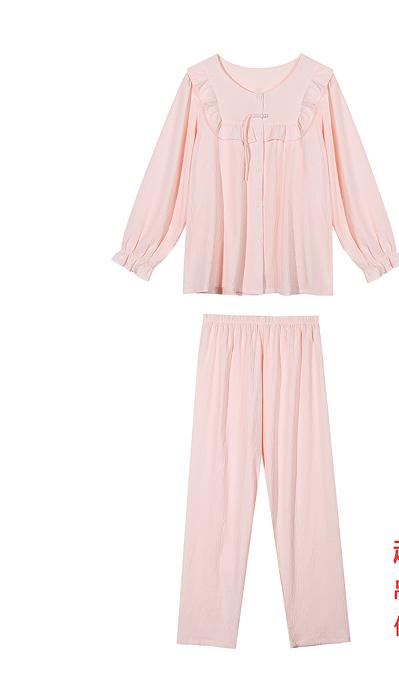 【第二件 0 元｜ 满2件 5 折】【秀黛】女圆领纯色梭织长袖套装女春季家居服睡衣S1551017T【门店同款】 商品图5