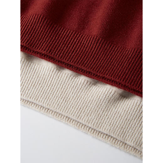 【1件66折】熙世界复古费尔岛新年红色针织衫长袖半拉链毛线衫2025春秋新款 商品图4